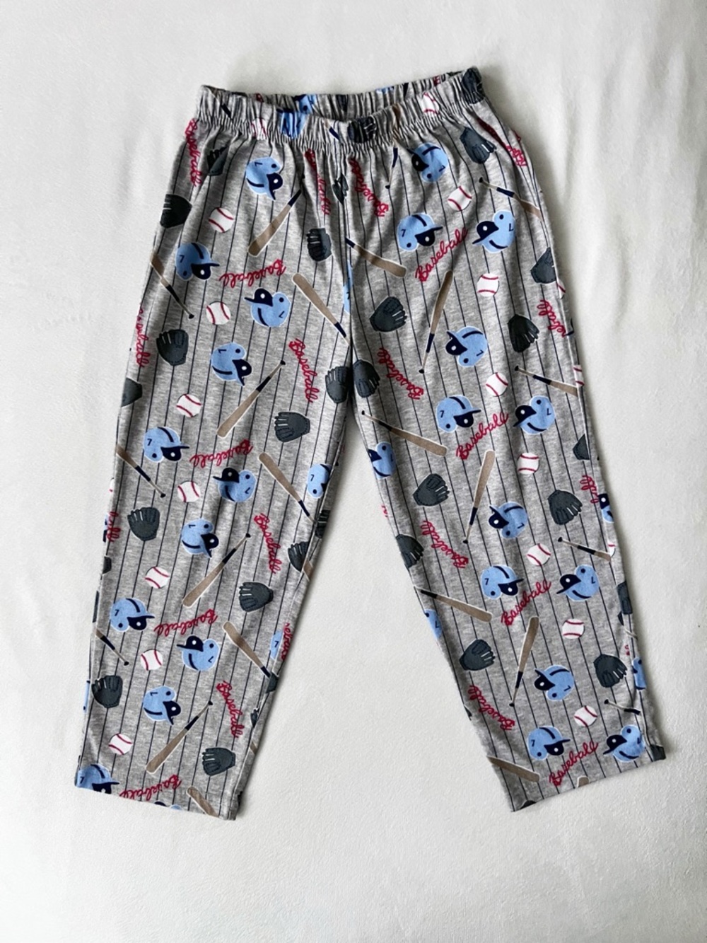 Carter's Grey Baseball Print Pajama Pants with Blue Accents